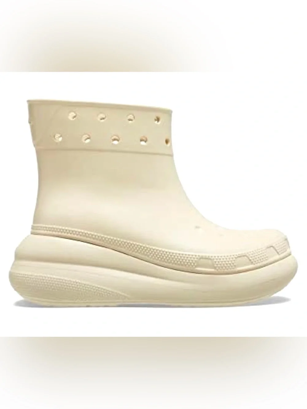 NWT NEW Crocs Crush Collection Chunky Cream Slip-On Clogs Platform Boots M 5 W